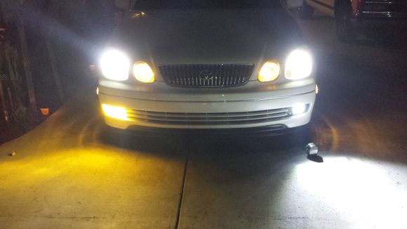 Trying out some led pods as fogs for some extra brightness at night . Loved the clean white look but couldn't make a nice cover for it to keep a stockish look. So left stock fogs in.