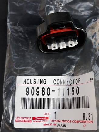 Connector shell.P.N. 90980-11150. 
The white insert comes extended permitting insertion of contacts. After contacts are fully inserted, then push white insert into connector shell.
