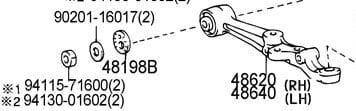 Lower control arm bushing does not appear on Lexus parts diagram