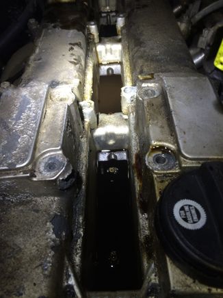 Took to the mechanic today to figure out oil leak and valve cover gaskets where bad.  There was so much oil the spark plugs where submerged in oil.
