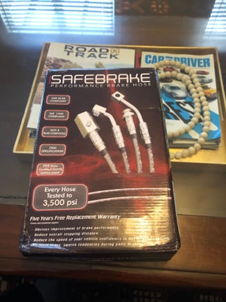 At least my SAFEBRAKE stainless steel brake lines arrived!  These are real nice, and I’ll be putting them on the car once I do my 3RX front brakes and IS350 rear rotors with Euro-spec 3RX rear calipers.  I can tell you right now, that this look and feel superior to my Highlander’s Goodridge lines, the finish is unreal!  Super heavy duty fasteners, hardware and they even have the caliper mounting tabs like the originals!