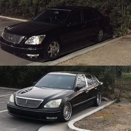My car when I first got it, below is my car after 7 months of owning it. 
Admiration grill for LS430 purchased from eqvipped 
Put real air suspension, airlift struts with 3p. Rides so smooth 
Had visors but took them off
20” VIP Modular VX110 
Custom headlight/tail light/aero coming very soon. 