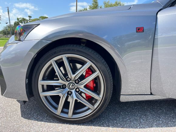 New F Sport badges & VinylFlare Caliper Wraps w/ F Sport emblem.