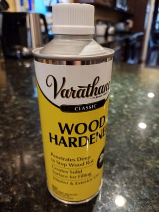 Varathane Wood Hardener. Use in a well ventilated area.