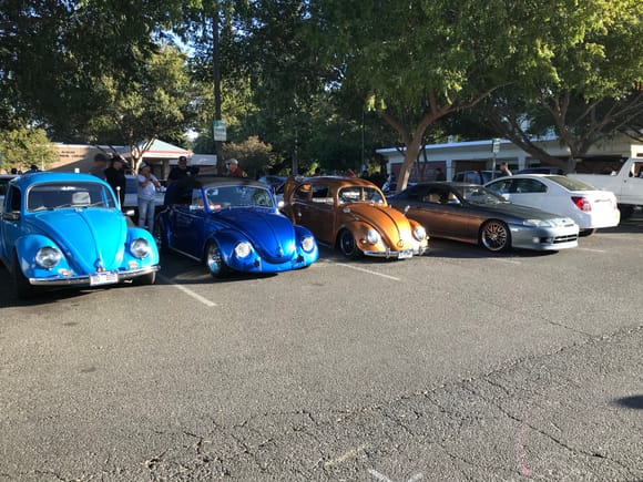 My SC was out of place next to 3 classic Beetles.