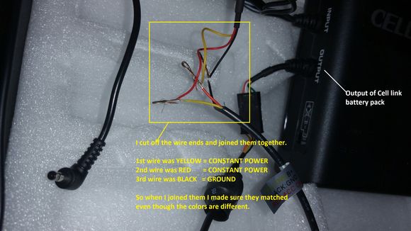 THIS IS THE OUTPUT SIDE THAT CONNECTS TO THE DASHCAM