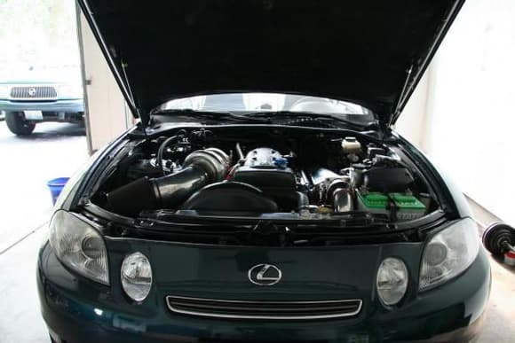Built Toyota Supra engine with 6 speed transmission, custom intake manifold, custom exhaust, and GT4294RS.