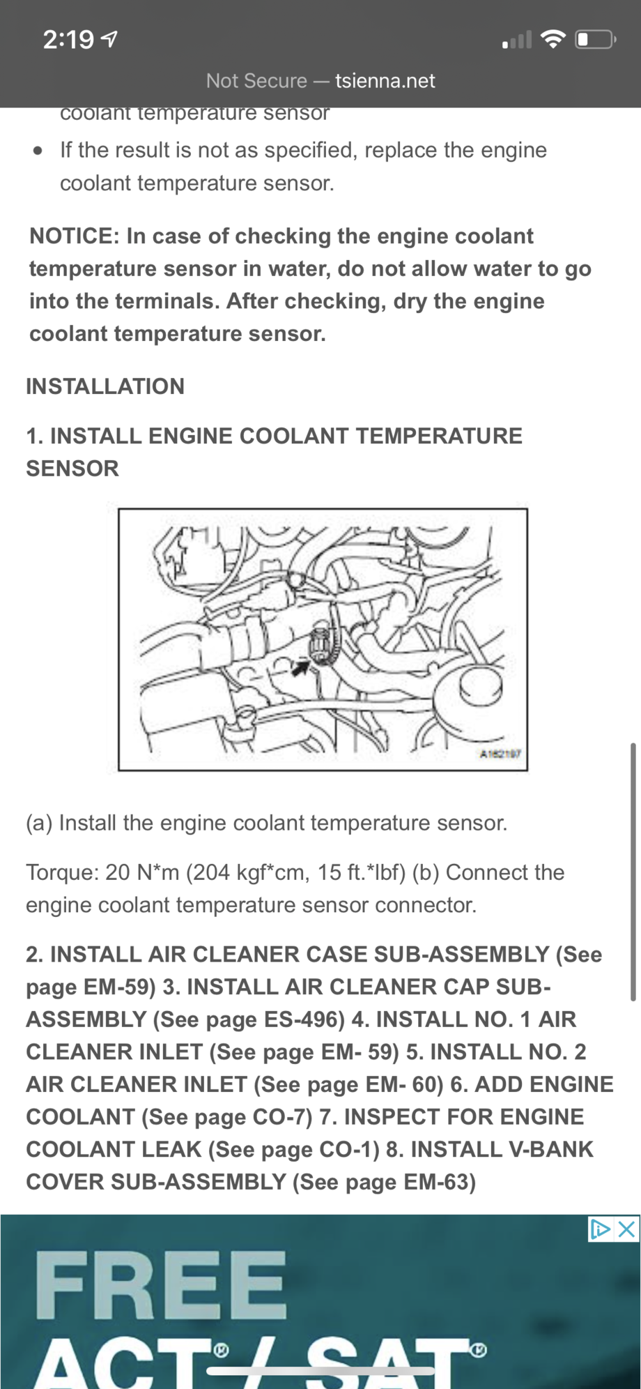 P0116 Engine Coolant Temp Sensor 1 Circuit Range/Performance