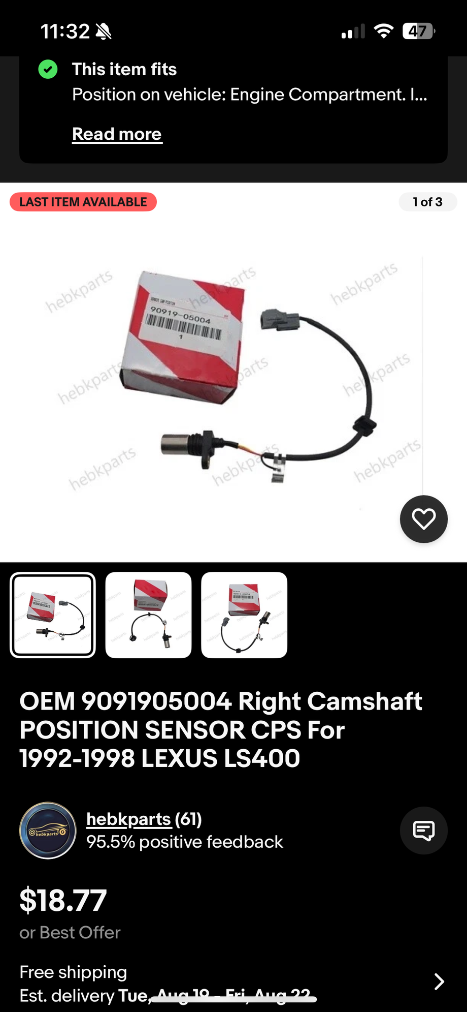 Ok so this sensor works? I know it says ls400 but should be same correct? 