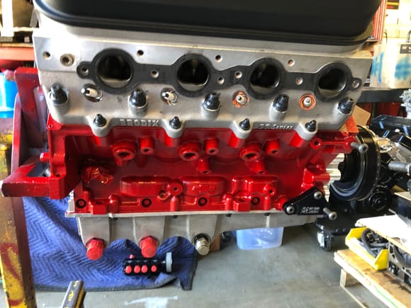 victory red custom engine block colour.