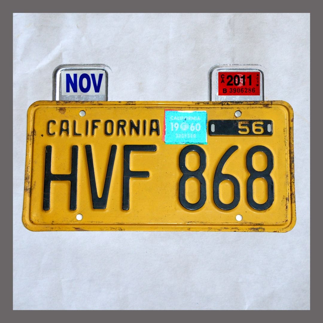 california dmv color for month sticker on license plates