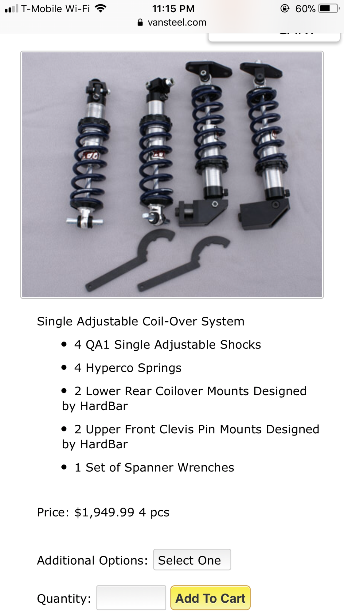 FS C4 QA1 Coilover Suspension Kit. (BRAND NEW) CorvetteForum
