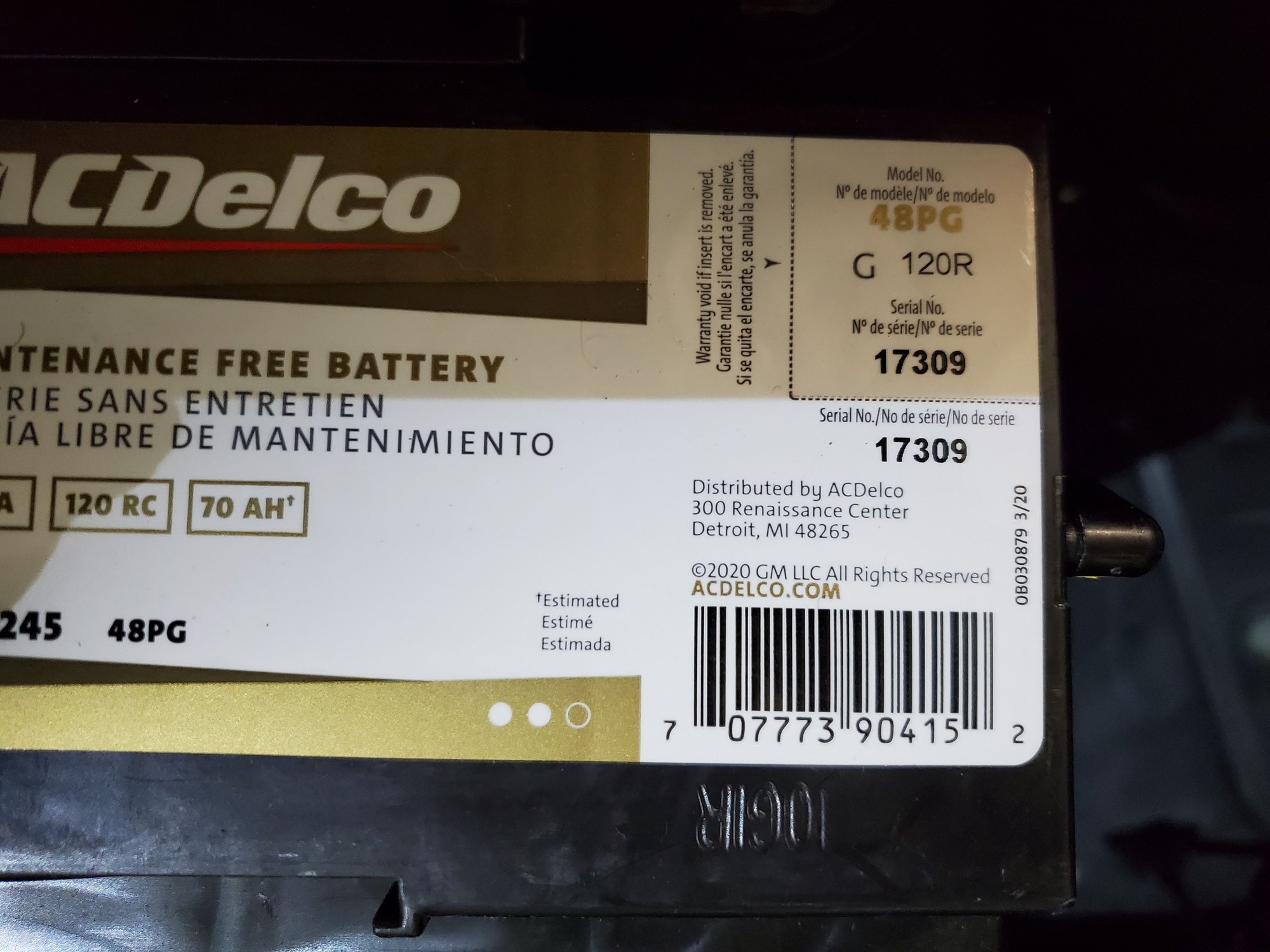 AC Delco Battery Part Number - CorvetteForum - Chevrolet Corvette Forum ...