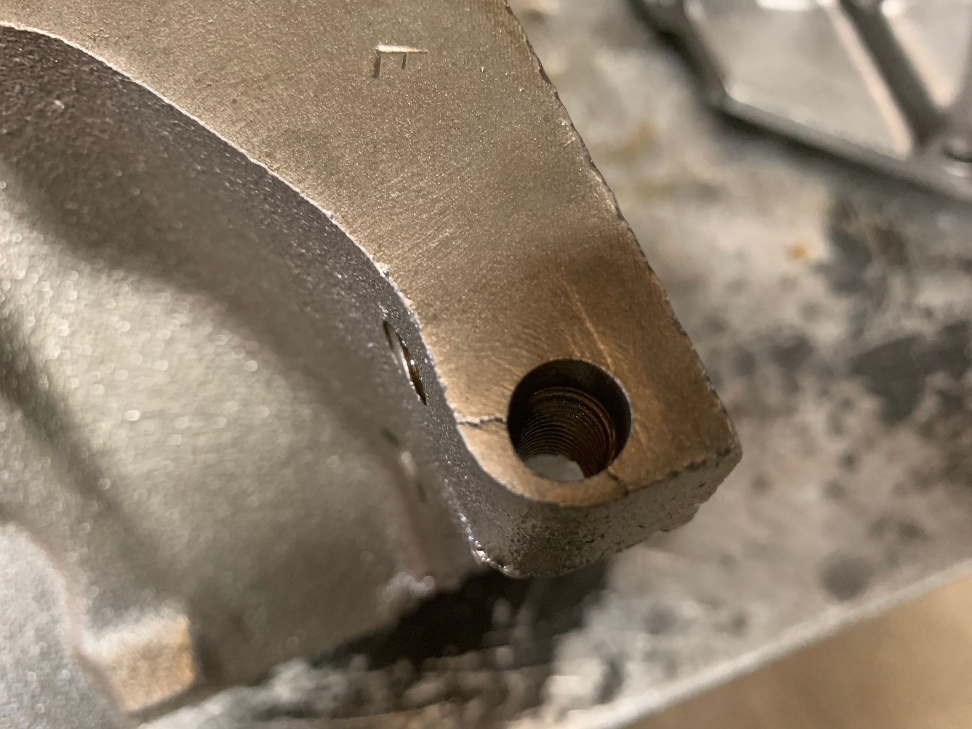 Cracks on outside starter bolt hole CorvetteForum Chevrolet