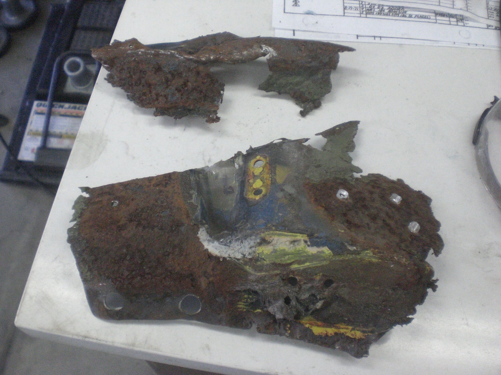 Rusted pieces thgat were removed