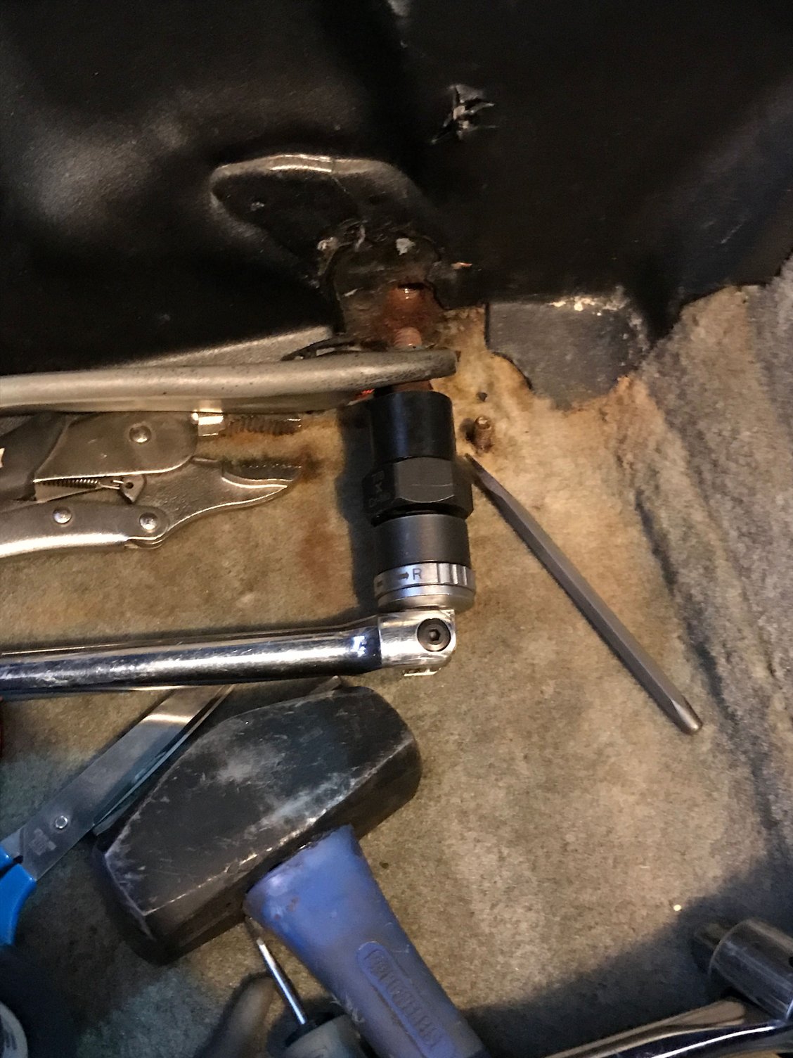 how to remove seized and stripped seatbelt bolt CorvetteForum