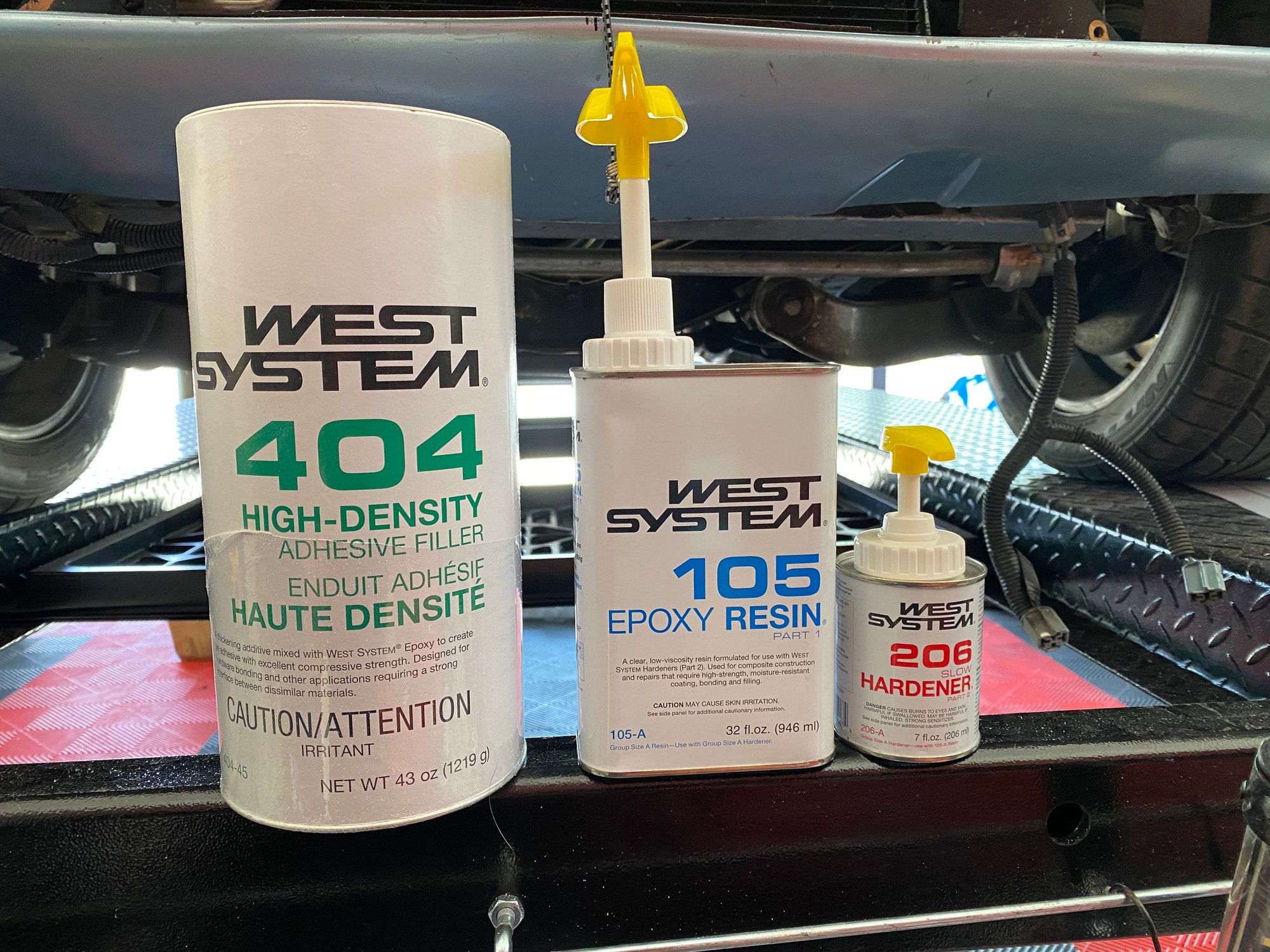 I’ve used West since the mid-70’s, so it is my go to for just about everything. 5 pumps of each mixed well and then about an equal part high density filler mixed really well 