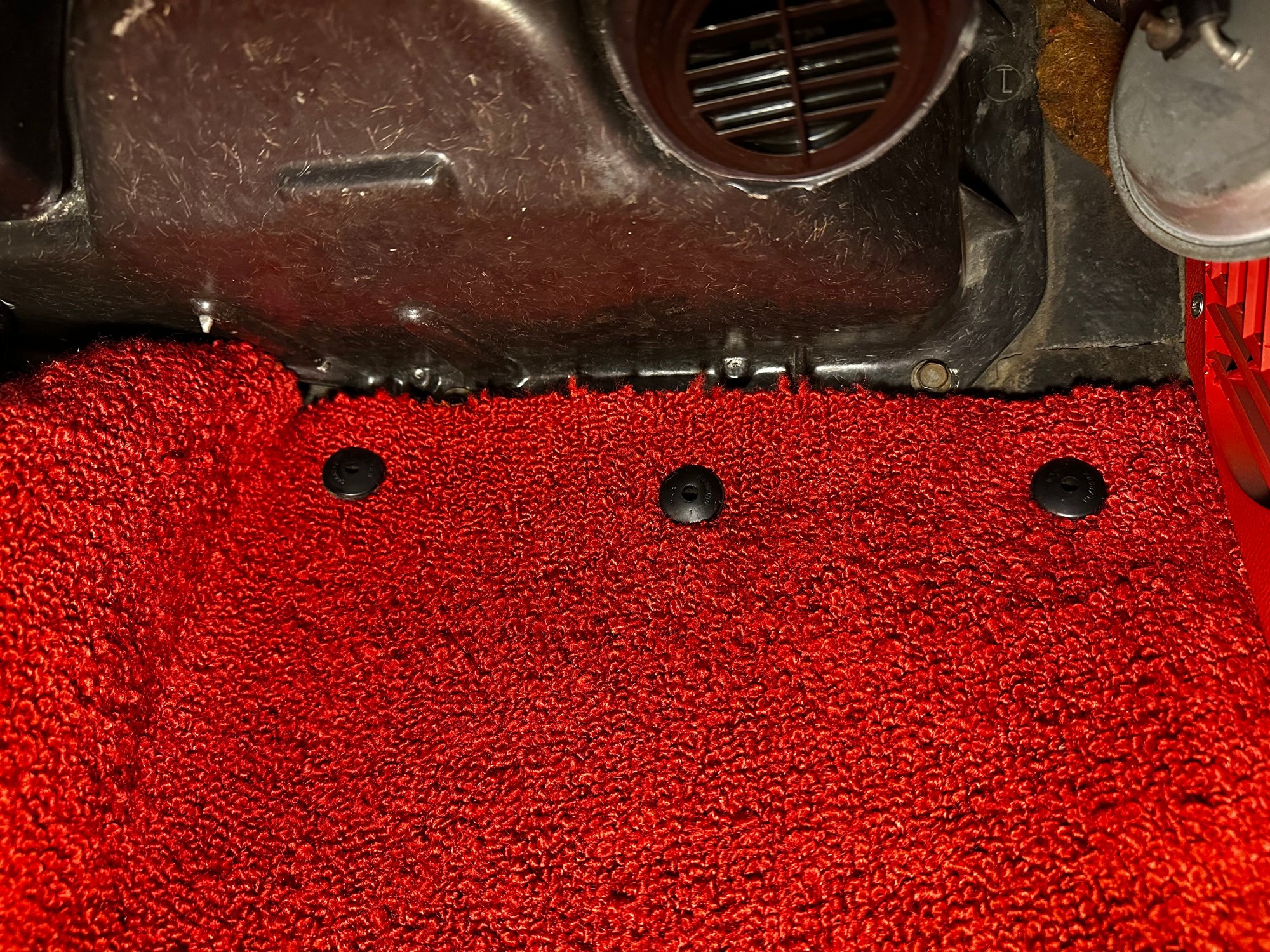 Passenger side rubber carpet plugs for 1969