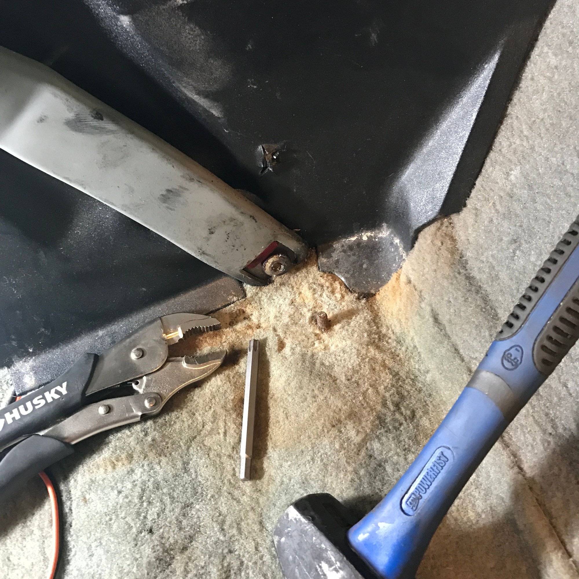 how to remove seized and stripped seatbelt bolt CorvetteForum