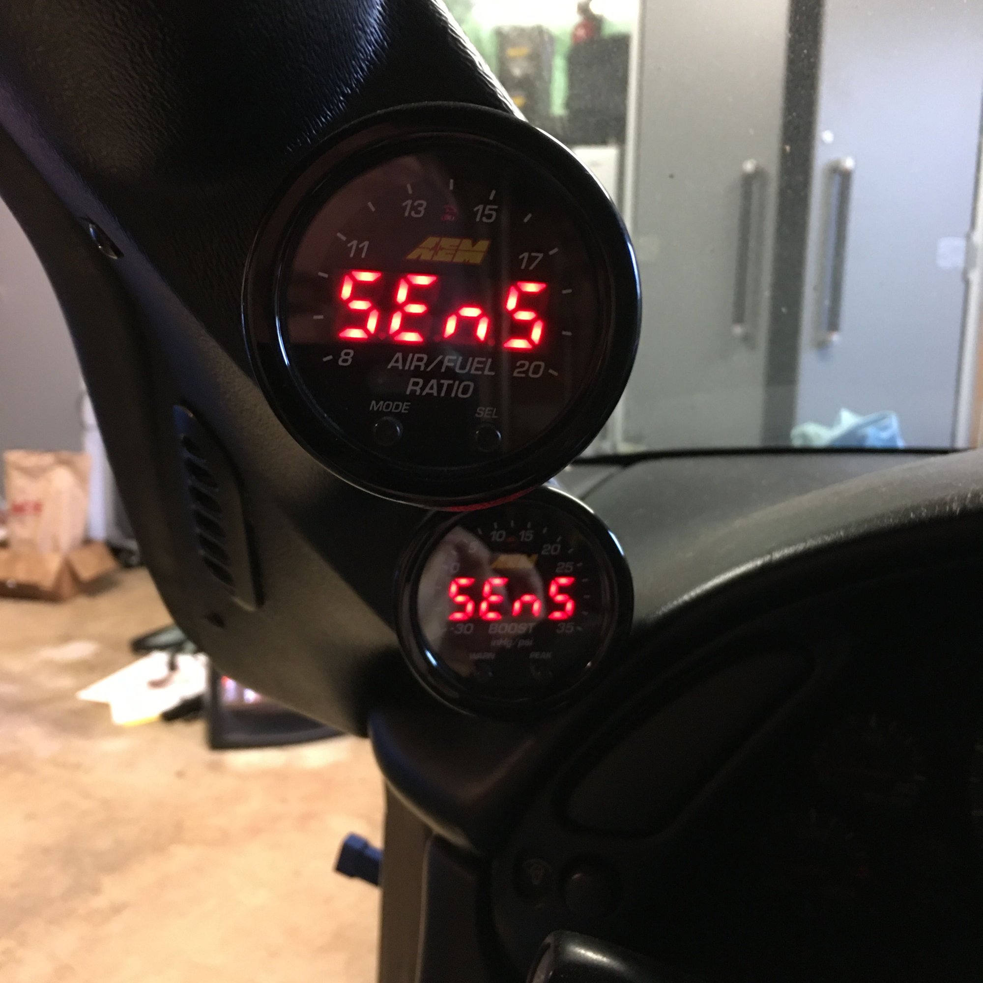 FS (For Sale) Dual gauge apillar with AEM XSeries AFR Wideband