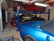 New C7 over new CTS with C6 in storage on the right side