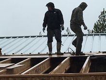 Roofing in the rain