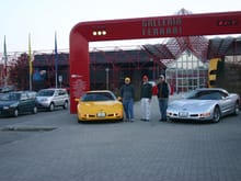 Corvettes drew more attention than the 10 Ferraris in the parking lot at the Ferrari Museum