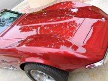 Paint is GM 2002 Pontiac 25th Anniversary edition of the Grand Prix. Fire mist Red.
