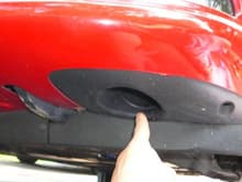 Brake duct intake under bumper.