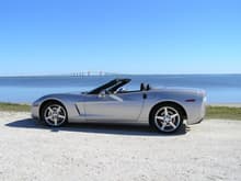 Vette with Sunshine Skyway in the background