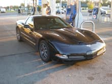 2003 Corvette Z06 at the gas station, before I drove it from New York to Los Angeles.