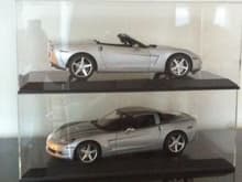 My &quot;corvette collection&quot;  (Hotwheels 1:12 scale coupe and convertible -  1 of 2500 produced of each model)