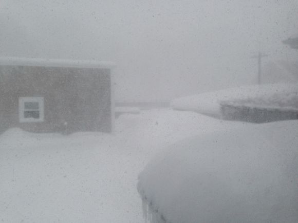 Add another 18 inches with 55 MPH winds during the day. Our Corvettes won't see daylight until Spring!