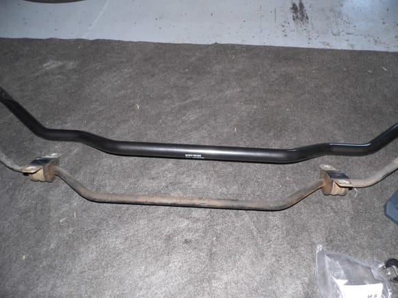 The difference between OEM and the Eibach sway bars.