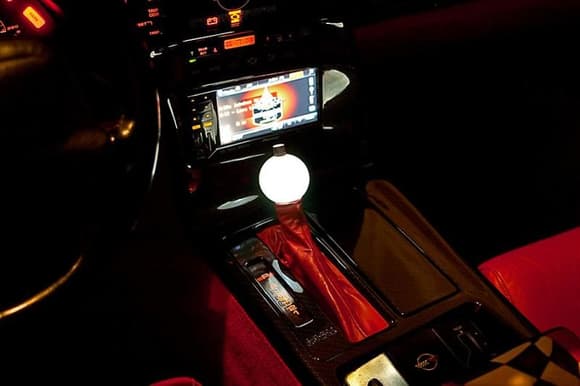 Flameball Automatic Shift Knob at night