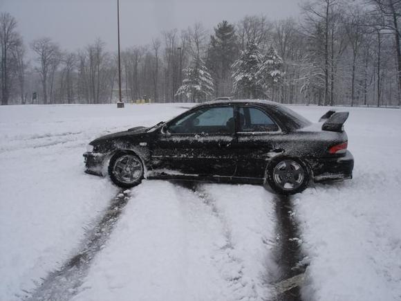 2.5 RS-STI Swap With full time all wheel drive, coilovers raising the ride height by a full inch in winter, and a fresh set of Blizzak snow tires every winter, this car was SPECTACULAR in winter!