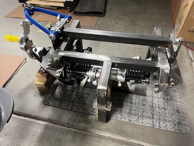 Rack and control arms mocked up in the jig/fixture