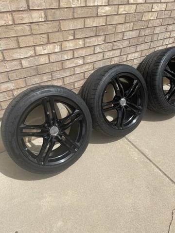 FS (For Sale) Black OEM wheels and tires. 18” and 19” - CorvetteForum ...