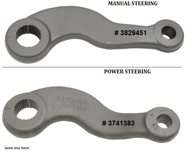 Pitman arm part numbers, MS on top.