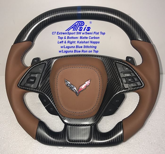 Apsis Another C7 Airbag Cover...Kalahari Nappa w/Laguna Blue Stitching