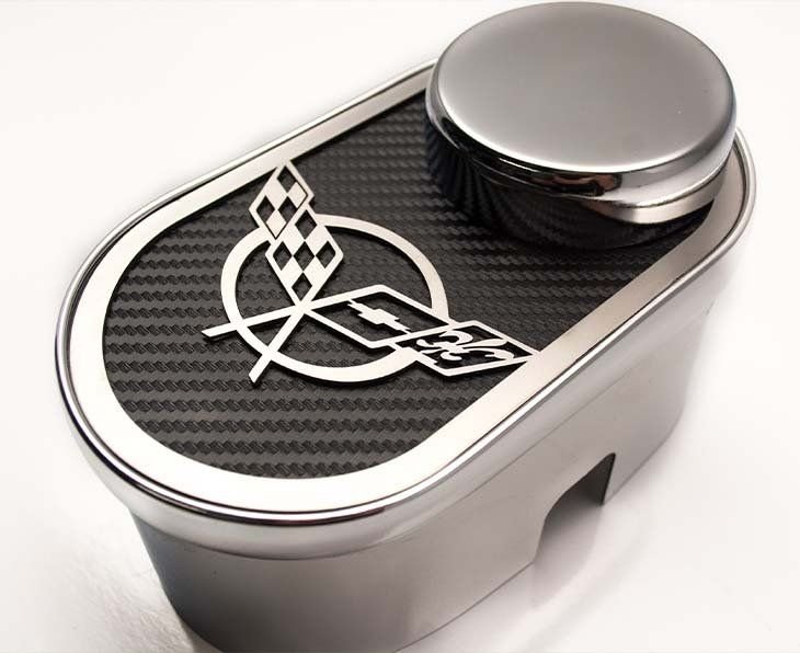 19972004 corvette c5 master cylinder cover carbon fiber crossed flags