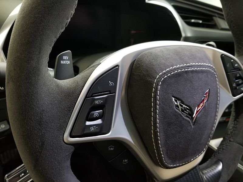 Apsis Installed pictures for C7 Airbag Cover in Charcoal Alcantara w