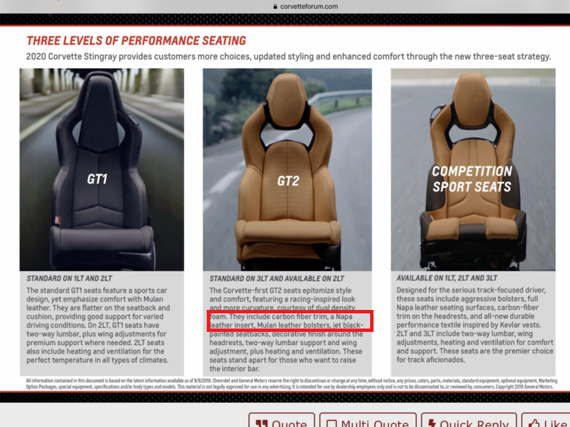 Are GT1 and GT2 seats now both Napa leather? - CorvetteForum ...