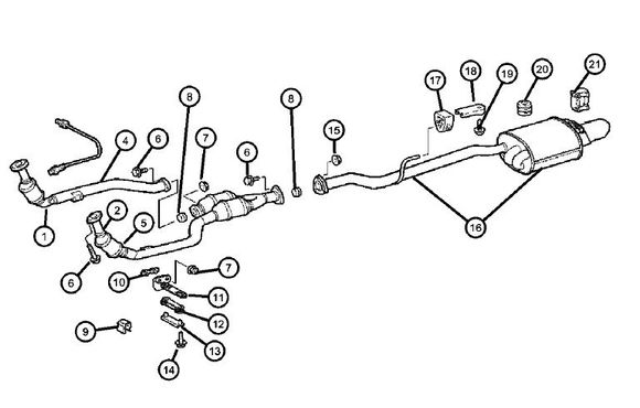 Crossfire exhaust system parts
