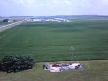 looking at a bean field from the top of the million bu bin