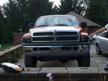 new head lights, startin to black out the front end