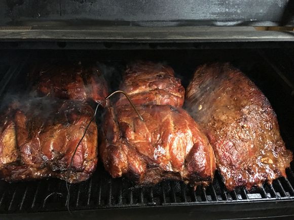 Four pineapple spritz’d butts and a pepper brisket 