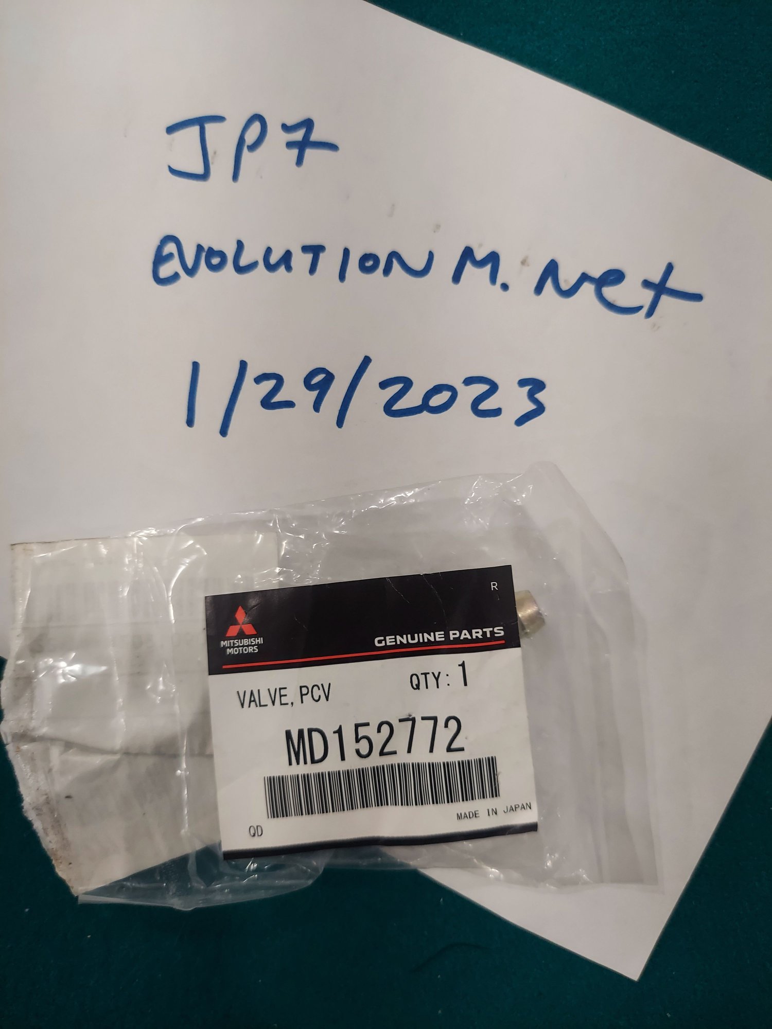 Brand new Evo 7/8/9 PCV valve OEM factory part MD152772 EvolutionM