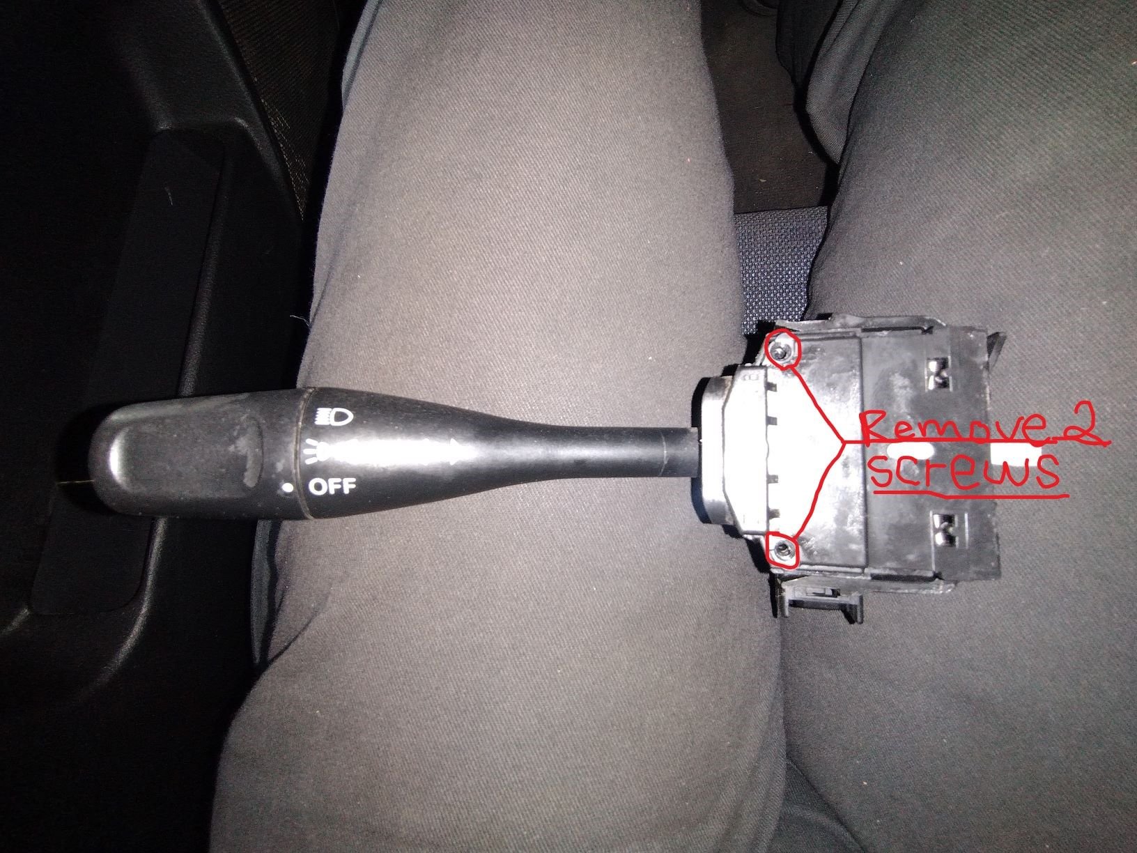 Remove two small phillip screws on switch 