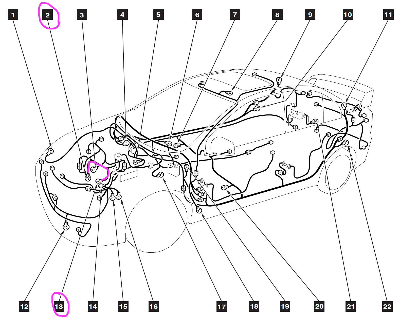 Chassis Ground Location EvolutionM Mitsubishi Lancer and Lancer